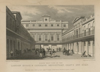 Deposito di cavalli e carrozze di Londra da Thomas Hosmer Shepherd