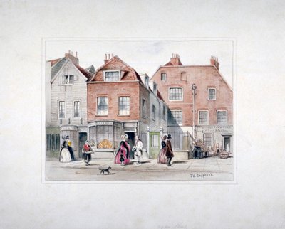 Casa del signor Upcott e figure su Upper Street, Islington, Londra da Thomas Hosmer Shepherd
