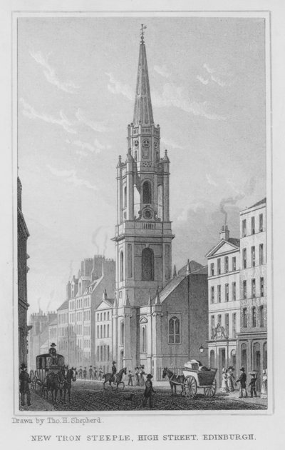 Nuovo campanile di Tron, High Street, Edimburgo da Thomas Hosmer Shepherd