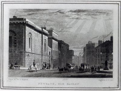 Prigione di Newgate e Old Bailey, inciso da Robert Acon, 1831 da Thomas Hosmer Shepherd