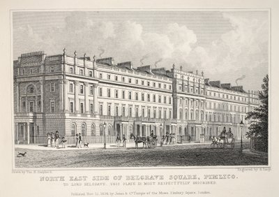 Lato nord-est di Belgrave Square, Pimlico, da 