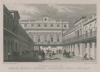 Vista nord-ovest del London Horse and Carriage Repository, Gray