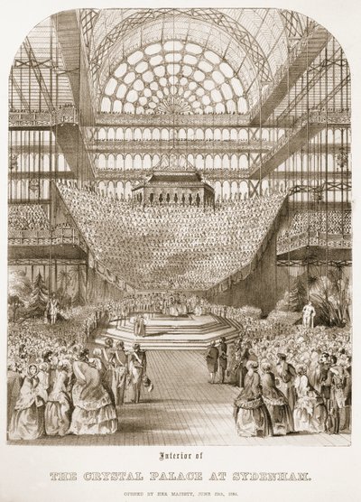 Inaugurazione del Crystal Palace a Sydenham da parte della regina Vittoria il 10 giugno 1854 da Thomas Hosmer Shepherd
