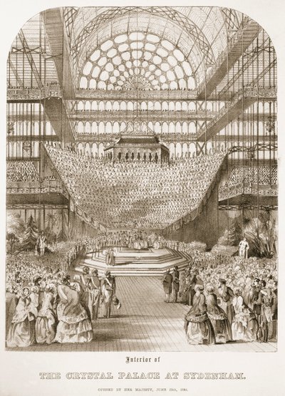 Inaugurazione del Crystal Palace a Sydenham da parte della Regina Vittoria il 10 giugno 1854 da Thomas Hosmer Shepherd