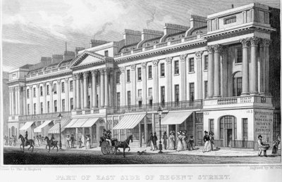 Parte del lato est di Regent Street, Londra da Thomas Hosmer Shepherd