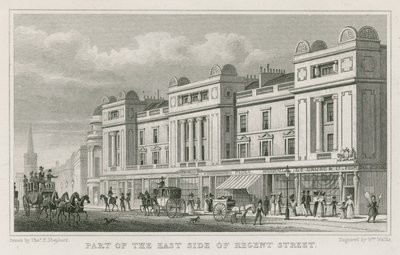 Parte del lato est di Regent Street, Londra da Thomas Hosmer Shepherd