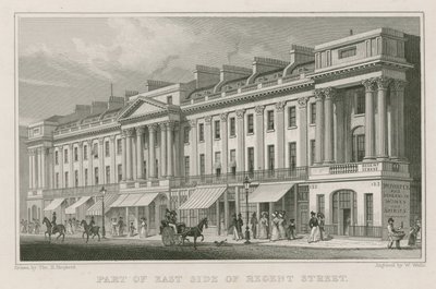 Parte del lato est di Regent Street, Londra da Thomas Hosmer Shepherd