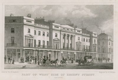 Parte del lato ovest di Regent Street, Londra da Thomas Hosmer Shepherd