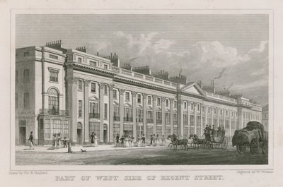 Parte del lato ovest di Regent Street, Londra da Thomas Hosmer Shepherd