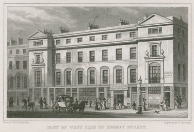 Parte del lato ovest di Regent Street, Londra da Thomas Hosmer Shepherd