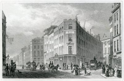 Piccadilly, da Coventry Street, 1830 da Thomas Hosmer Shepherd