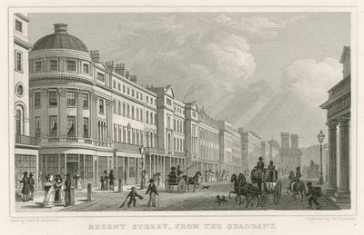 Regent Street, Londra, dal Quadrante da Thomas Hosmer Shepherd