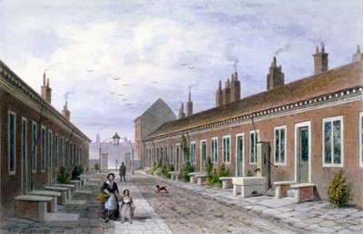 Case di riposo degli Skinners, Mile End Road, Stepney, Londra da Thomas Hosmer Shepherd