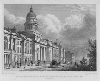 Chiesa di San Giorgio e lato ovest di Charlotte Square, Edimburgo da Thomas Hosmer Shepherd