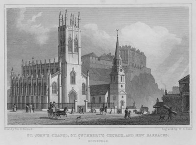 Cappella di San Giovanni, Chiesa di San Cutberto e nuove caserme, Edimburgo da Thomas Hosmer Shepherd