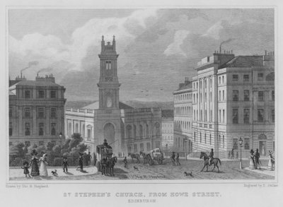 Chiesa di San Stefano, da Howe Street, Edimburgo da Thomas Hosmer Shepherd