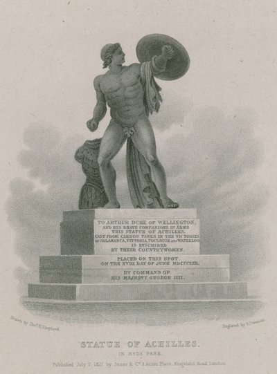 Statua di Achille a Hyde Park, Londra da Thomas Hosmer Shepherd