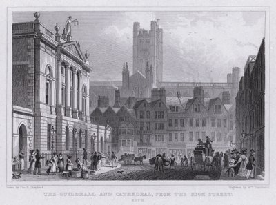 La Guildhall e la Cattedrale, dalla High Street, Bath da Thomas Hosmer Shepherd