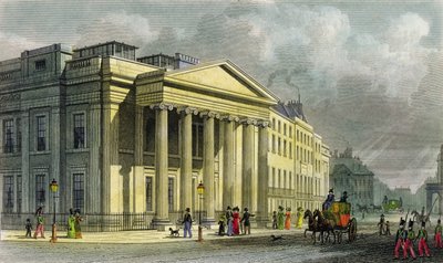 Il nuovo Collegio dei Medici, Pall Mall, East, inciso da Thomas Barber da Thomas Hosmer Shepherd