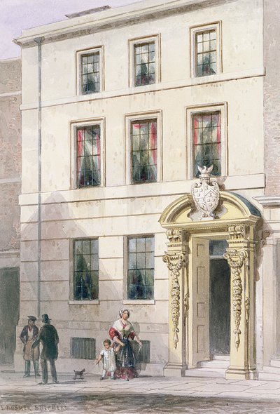 La nuova facciata della Painter Stainers Hall, 1850 da Thomas Hosmer Shepherd