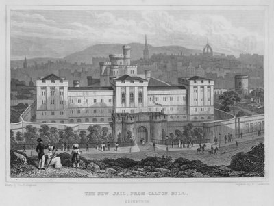 La nuova prigione, da Calton Hill, Edimburgo da Thomas Hosmer Shepherd