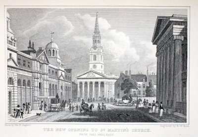 La nuova apertura della Chiesa di San Martino, da Pall Mall East, da 