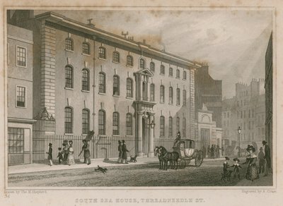La South Sea House, Threadneedle Street, Londra da Thomas Hosmer Shepherd