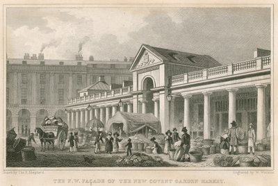La facciata nord-ovest del nuovo Covent Garden Market, Londra da Thomas Hosmer Shepherd