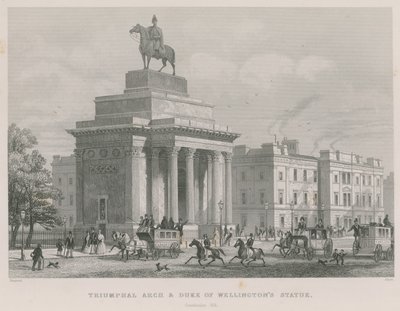 Arco di Trionfo e Statua del Duca di Wellington, Constitution Hill, Hyde Park, Londra da Thomas Hosmer Shepherd