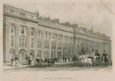 Vista di Regent Street, Londra, lato ovest da Thomas Hosmer Shepherd