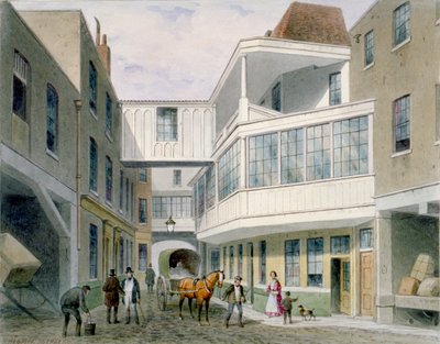 Vista della taverna Cross Keys, Wood Street, City of London, c1850 da Thomas Hosmer Shepherd