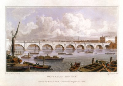 Ponte di Waterloo, Londra, sul Tamigi, 1817 da Thomas Hosmer Shepherd