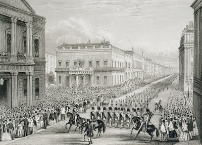 Il Corteo Funebre di Wellington che passa davanti al Senior United Service Club, Pall Mall da Thomas Hosmer Shepherd