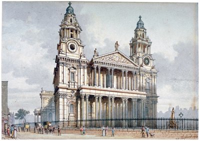 Facciata ovest della Cattedrale di San Paolo, Città di Londra da Thomas Hosmer Shepherd