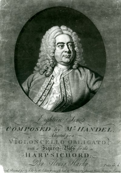 Diciotto canzoni composte da Handel adattate per un Violoncello Obligato con Clavicembalo da Henry Hardy da Thomas Hudson