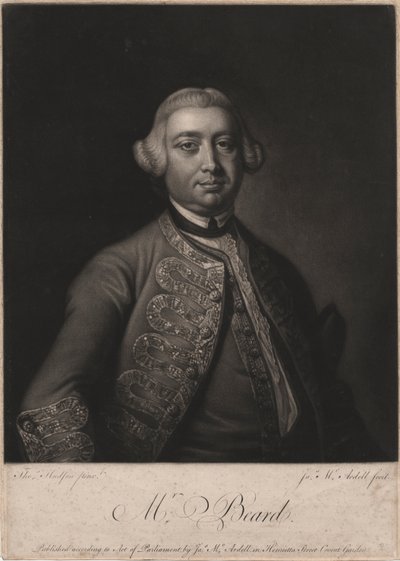 Mr. Beard, inciso da James McArdell, 1764 da Thomas Hudson