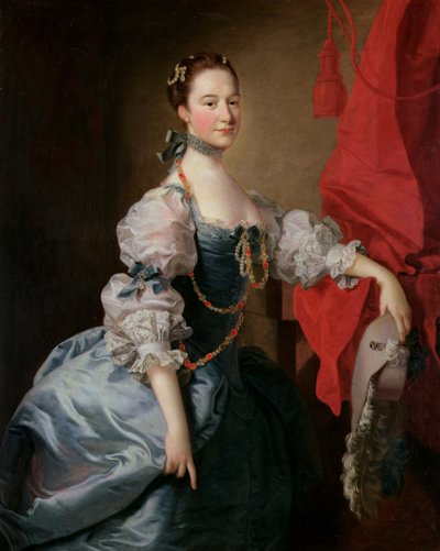 Ritratto di una signora in abito blu da Thomas Hudson