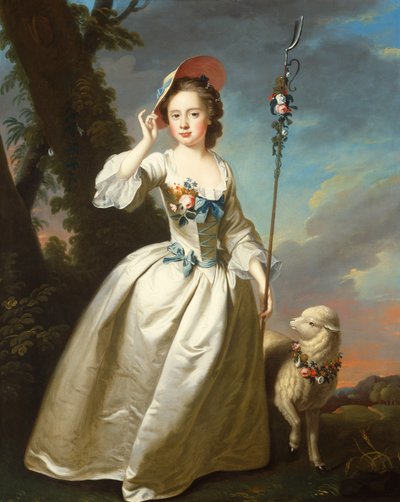 Ritratto di una giovane donna come pastorella da Thomas Hudson