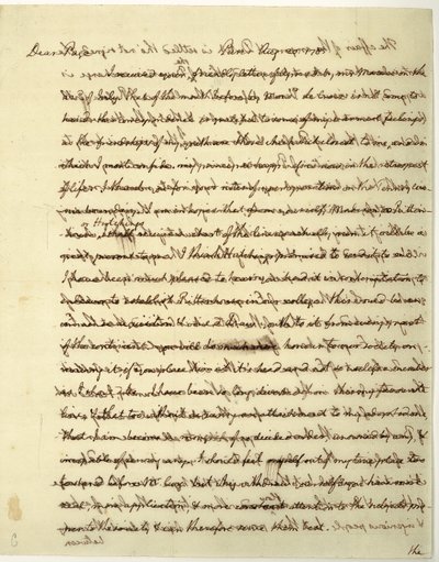 Lettera autografa firmata come Ministro degli Stati Uniti in Francia, a Dr. John Page da Thomas Jefferson