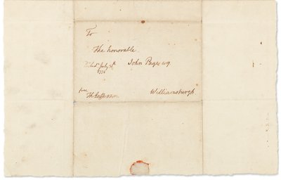 Lettera autografa a John Page, Filadelfia, 30 luglio 1776 da Thomas Jefferson