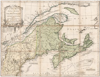 Mappa della Nuova Scozia di Jefferys da Thomas Jefferys