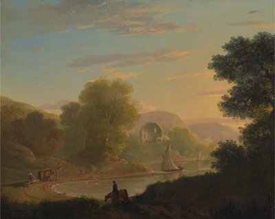 Scena costiera immaginaria, con il Tempio di Venere a Baia da Thomas Jones