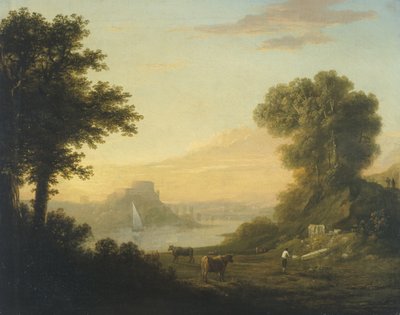 Paesaggio classico con un fiume da Thomas Jones