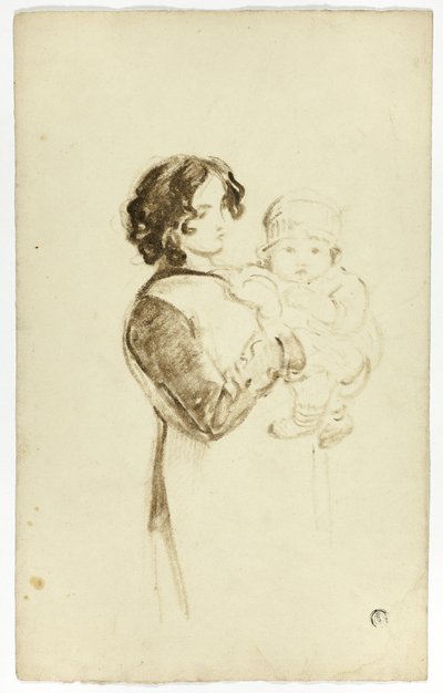 Giovane donna con bambino da Thomas Jones Barker