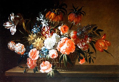 Natura morta di rose, garofani e tulipani da Thomas Keyse