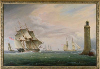 Una Fregata e una Brigata Navale che passano il Faro di Eddystone da Thomas L. Hornbrook