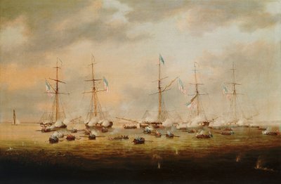 Cannoniere britanniche e americane in azione sul Lago Borgne da Thomas L. Hornbrook