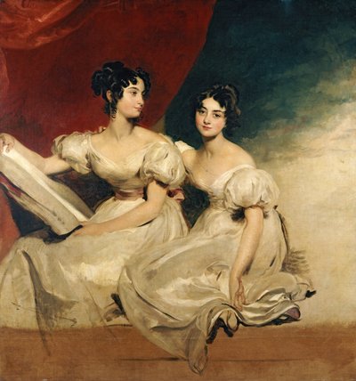 Un doppio ritratto delle sorelle Fullerton, sedute a figura intera, in abiti bianchi, c.1825 da Thomas Lawrence