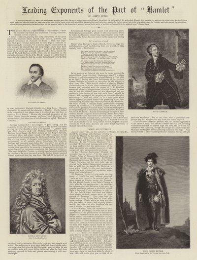 Principali Esponenti del Ruolo di Amleto da Thomas Lawrence