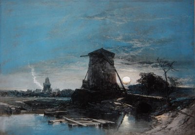 Paesaggio olandese al chiaro di luna da Thomas Leeson the Elder Rowbotham